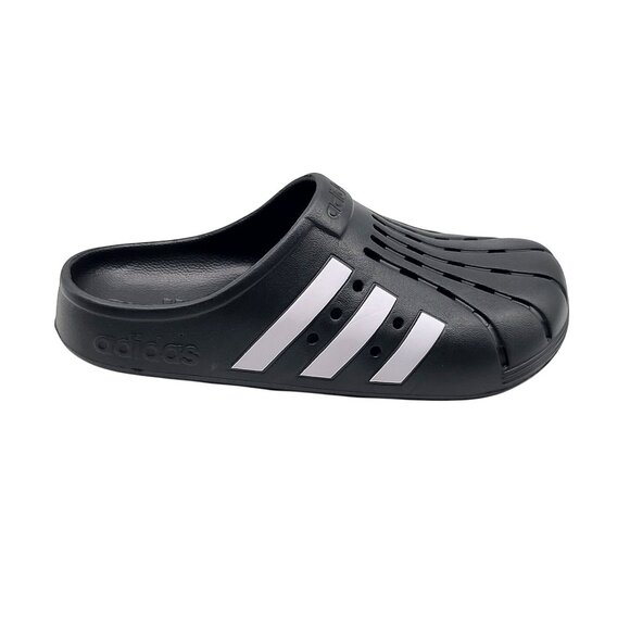 Adidas Adilette Clog Shoes Mens Size 8 Black White Slides...
